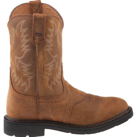 Ariat work - Working Mile SD Composite Toe Work Boot. $139.95. 1 color. Men's. Edge LTE Moc Composite Toe Work Boot. $149.95. If your workplace requires safety shoes, we’re here to help you find a pair that you love. Whether you’re looking for a light and sporty pair of safety sneakers to whisk you through your shift, or a robust pair of steel toe boots ... 